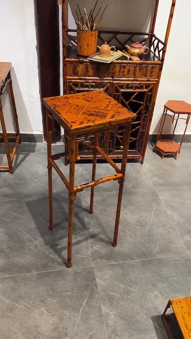 竹天**蓝湘妃竹花几现货