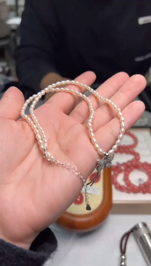 【闪购商品】淡水珍珠项链银S925镶嵌淡水珍珠项链多样性发其一