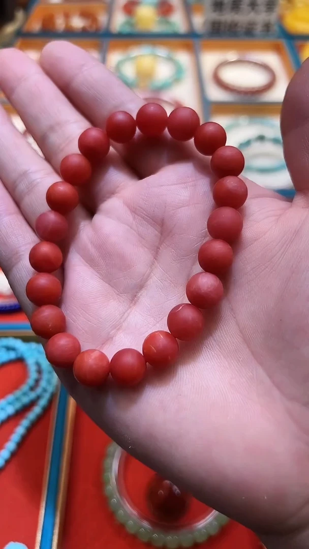 未镶嵌手串南红玛瑙国检证书   9+宝山南红圆珠单圈