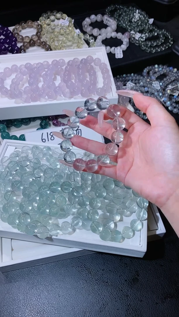 手链未镶嵌萤石615.6青柠绿萤石手串 绿萤石手串 多样性发其一