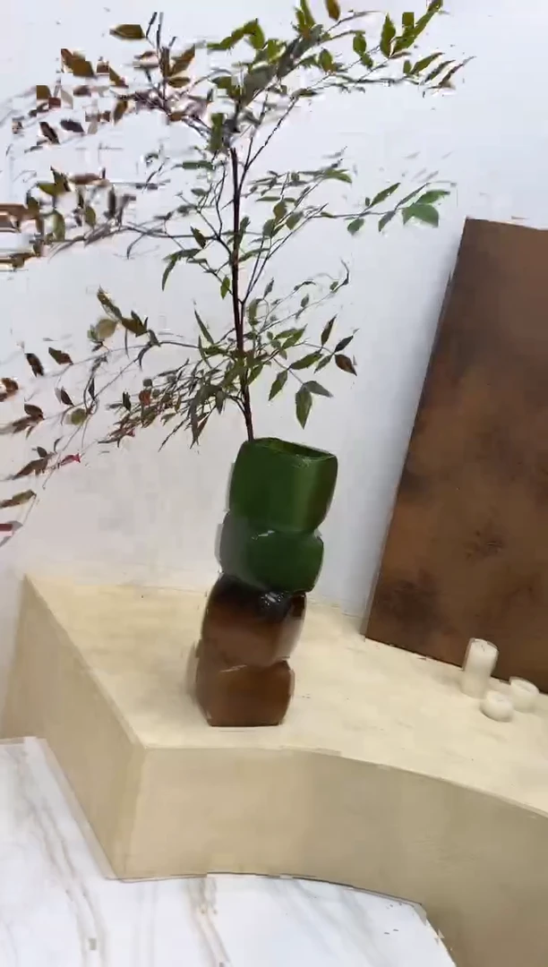 【闪购商品】琉璃几何方块花瓶