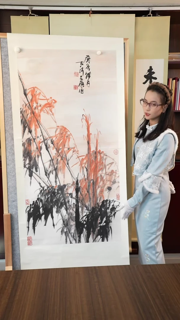 国画张老师八尺竹作品