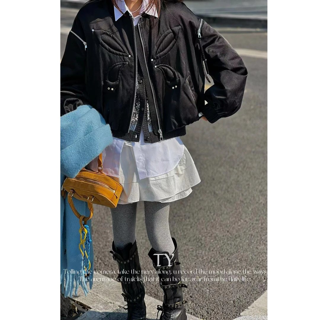 【no退no换 谨慎下单】蝴蝶刺绣钉珠鹅绒服外套 AK68673