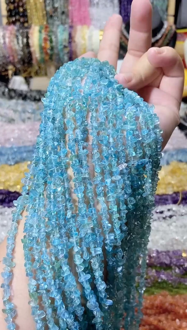 未镶嵌珠宝半成品水晶小蓝磷灰