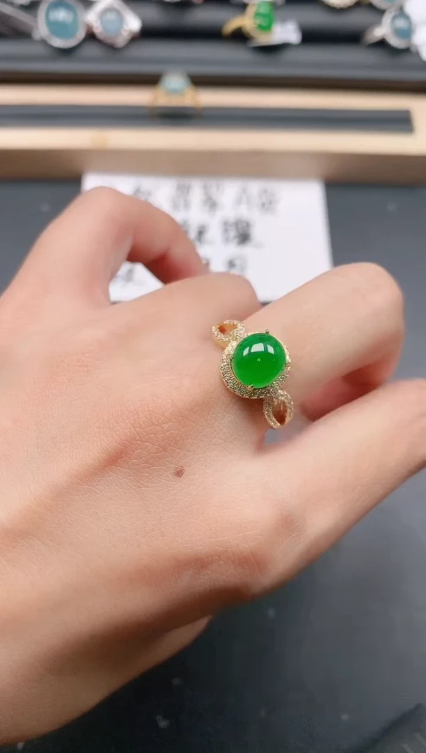 银S925镶嵌戒指翡翠11111