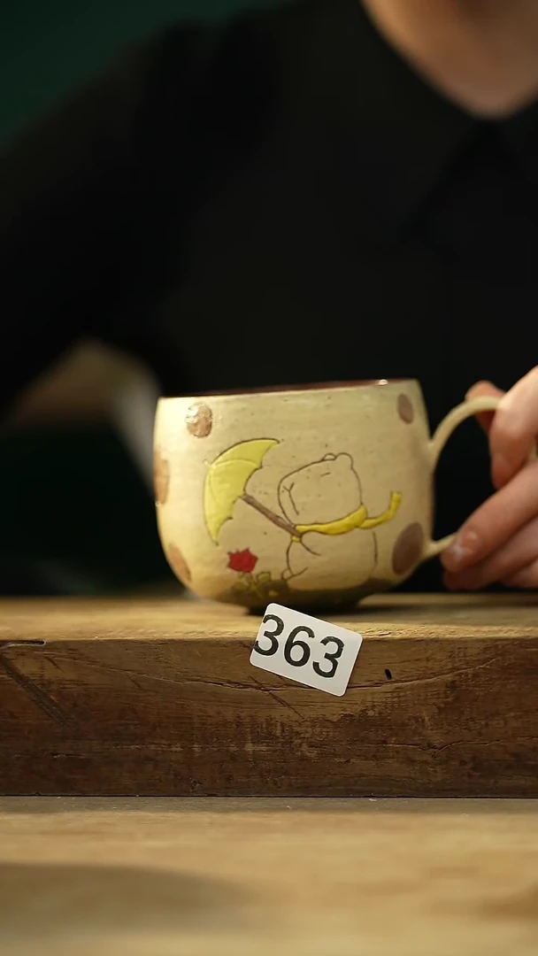 【闪购商品】瓷片设计师款 卡比巴拉手握咖啡杯 风禾