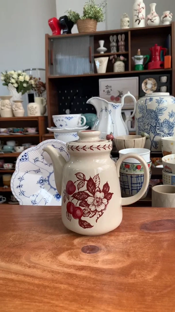 瓷红果800ml茶壶