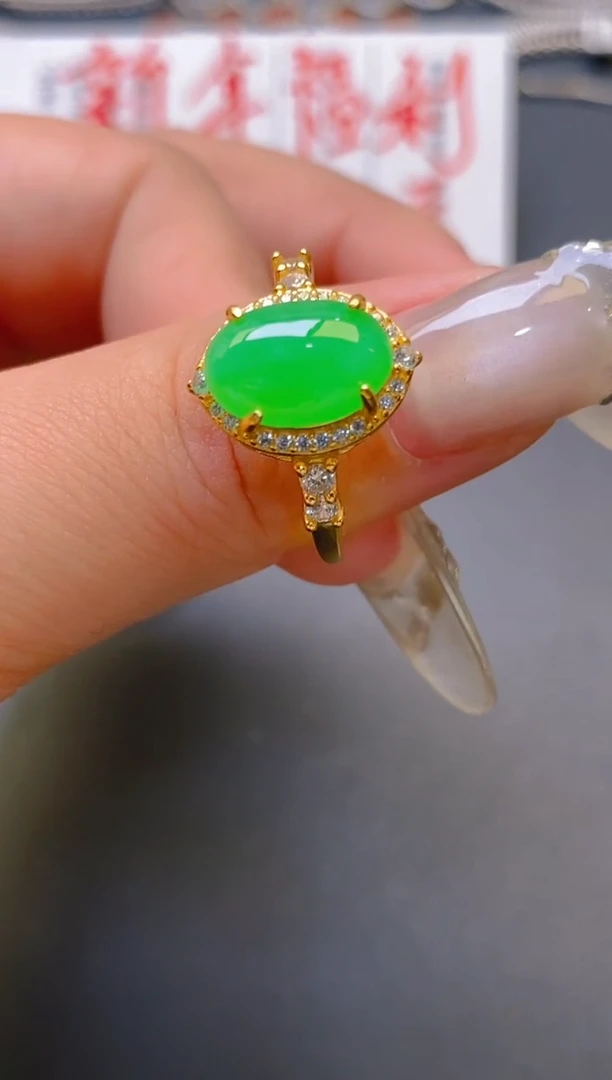 【闪购商品】翡翠耳饰银S925镶嵌天然A货翡翠1