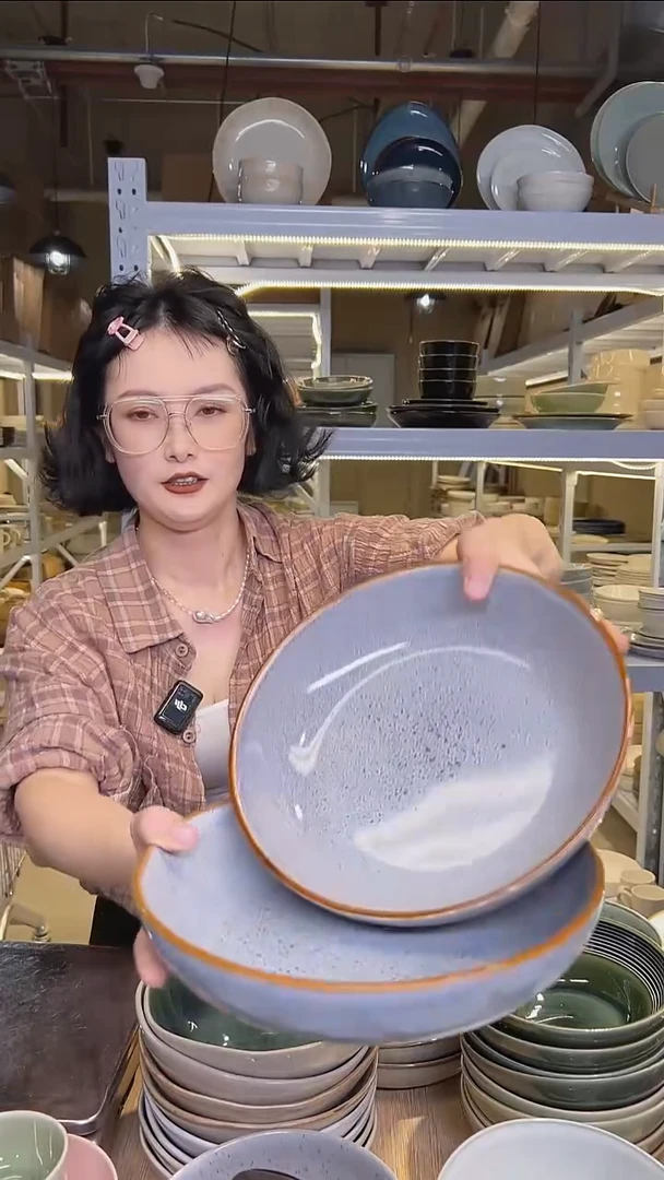 瓷43外贸尾货高温釉下彩陶瓷餐具默认微瑕