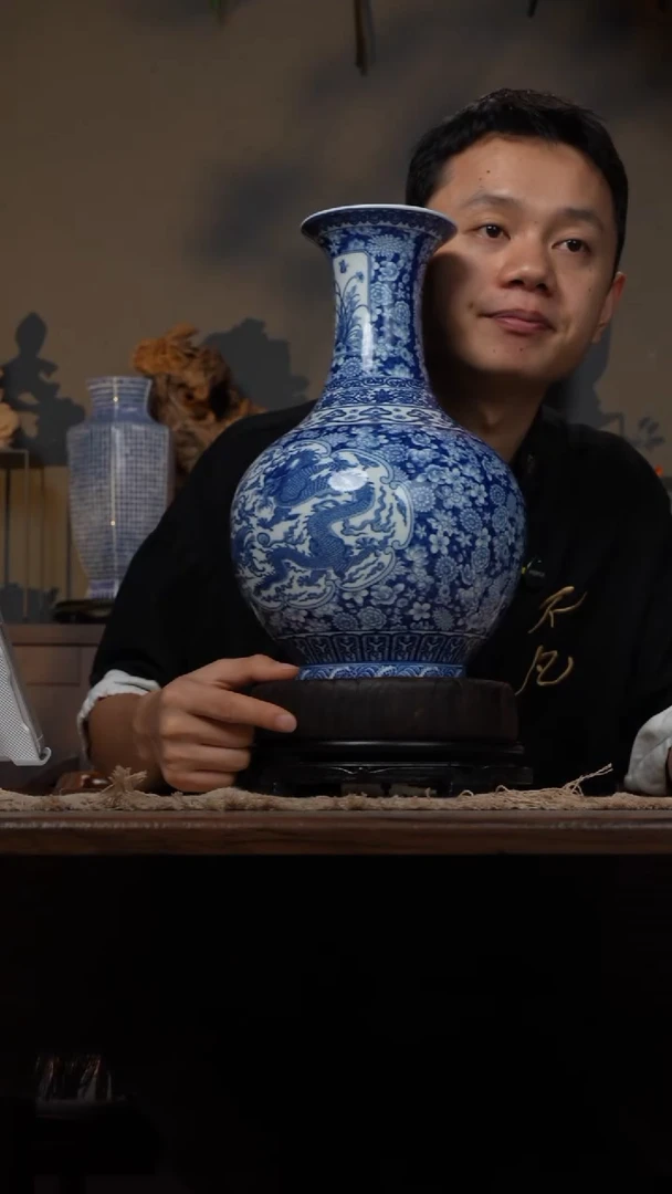 摆件WN问泥景德镇陶瓷花瓶摆件