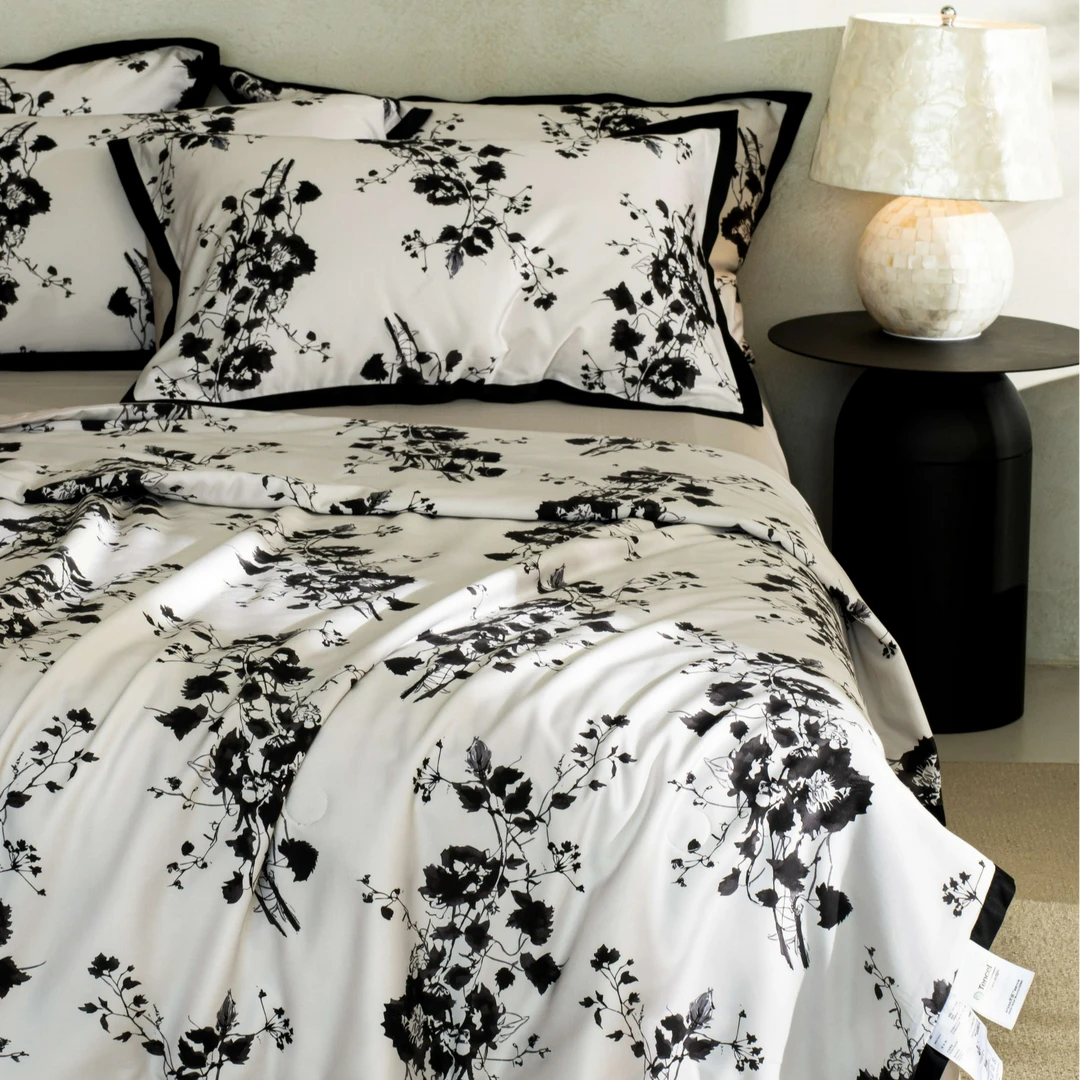 玫瑰夏被空调被四件套LF莱赛尔天丝床单床笠夏被天丝棉