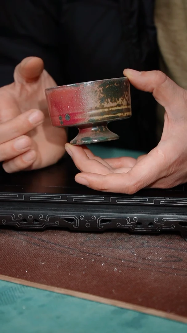 【闪购商品】19-1高足直壁杯（炉钧釉）