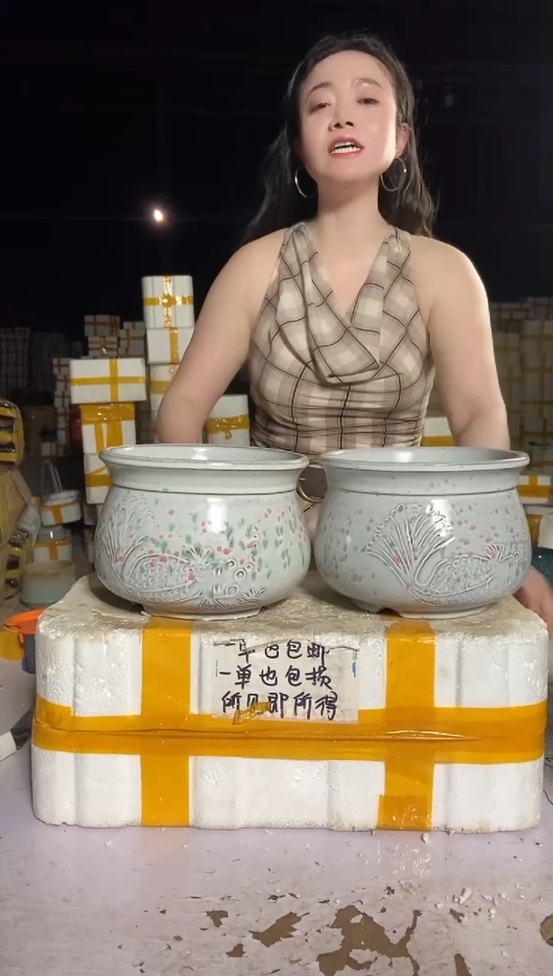 宜兴紫砂粗陶花盆20/15