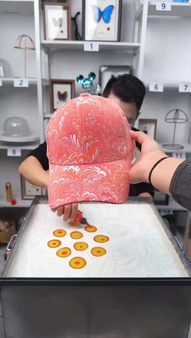 纯棉成人款凤尾纹水拓帽