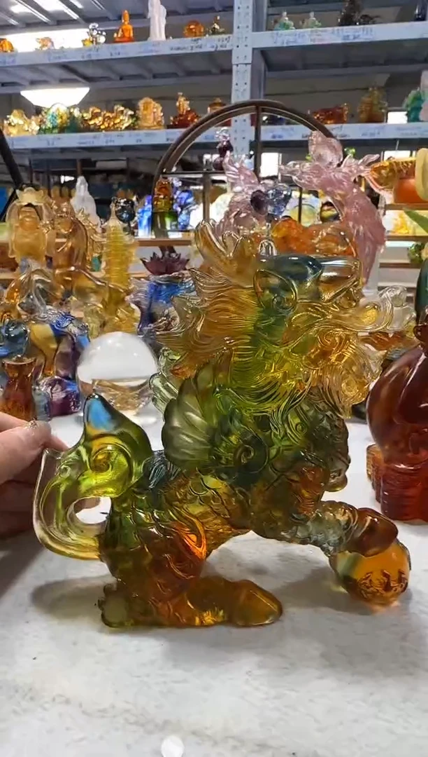 琉璃手工艺品麒麟微瑕·不退不换·介意勿拍