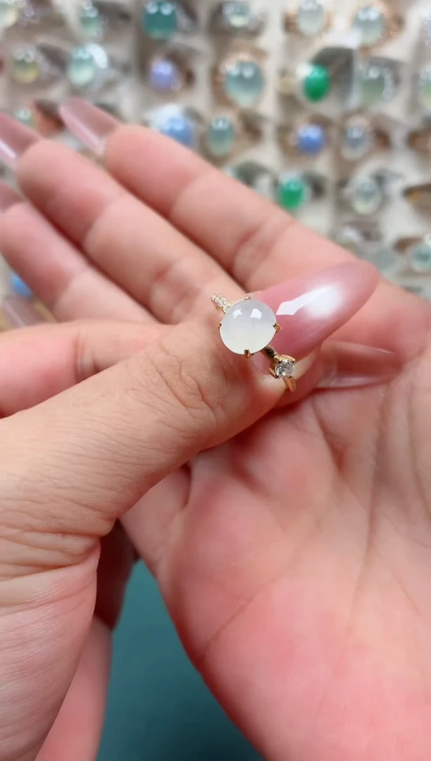 银S925镶嵌戒指翡翠.