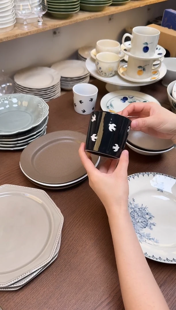 黑底白鸟色杯瑕疵针眼划痕流釉