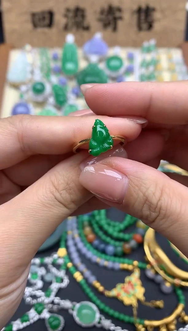 【闪购商品】翡翠戒指18K金镶嵌515-中国好珍宝