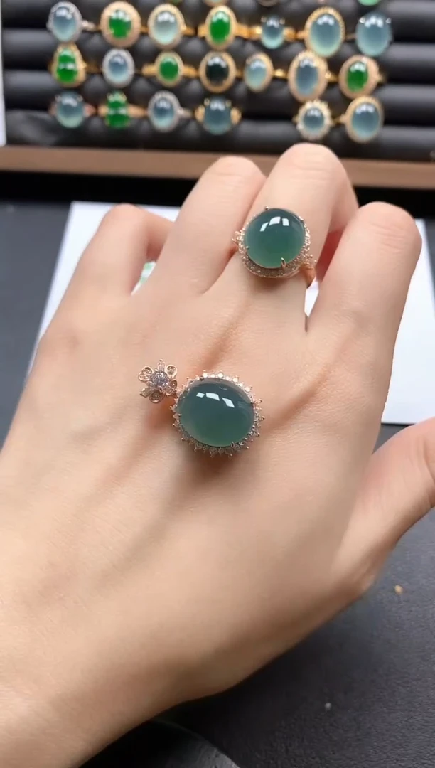 银S925镶嵌戒指翡翠51151