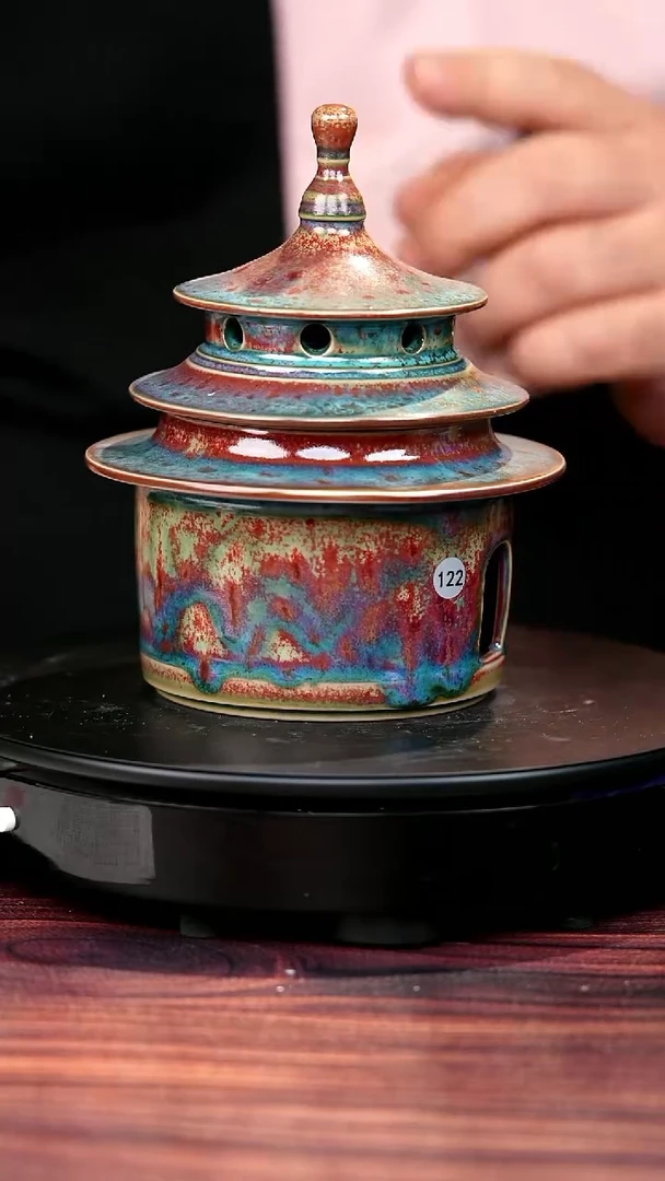 122#盼龙窑一级品原矿钧瓷香炉