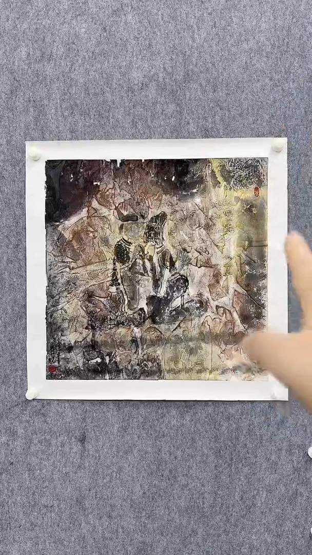 国画周悦4平尺精品山水带证书