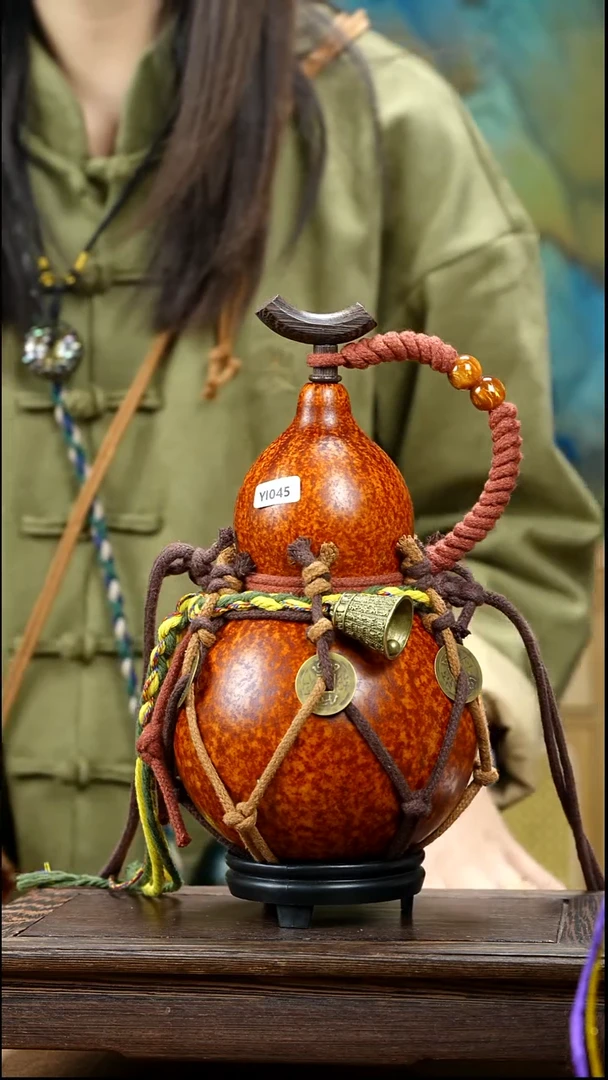 Yl045复古网兜款天然酒葫芦（一物一拍）