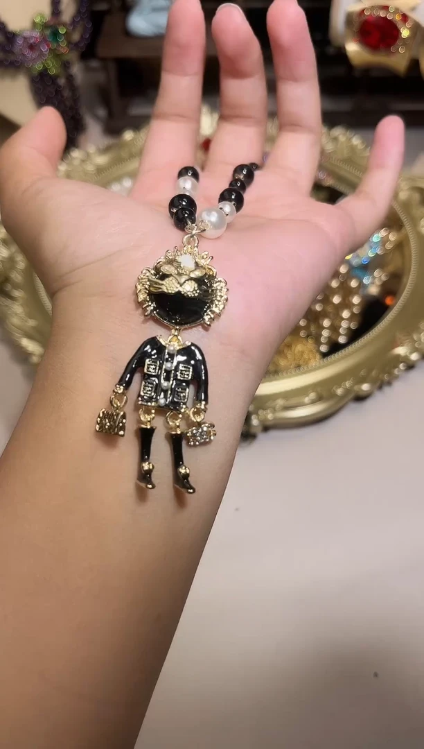 铜合金合成立方氧化锆项链+吊坠