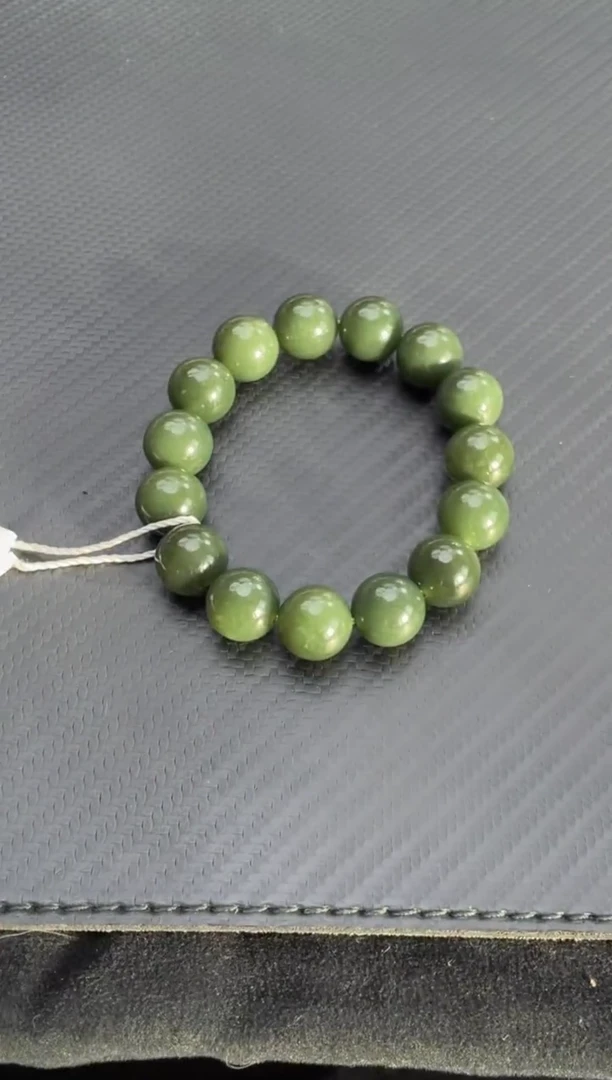 未镶嵌手链和田玉若羌夹层料卡14手串微色差 送枣