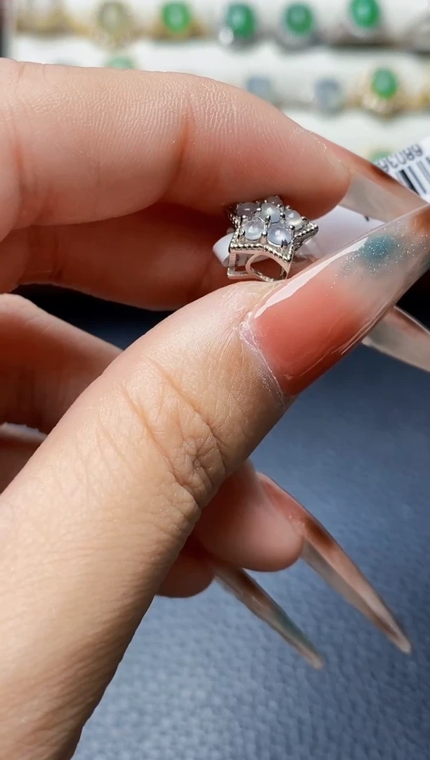 银S925镶嵌戒指翡翠4624