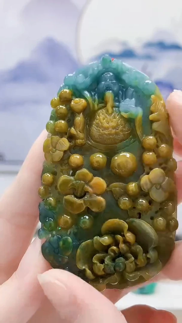 未镶嵌定制翡翠4852ry-毛货挂件