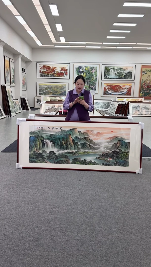 国画手绘  219*88  富水长流