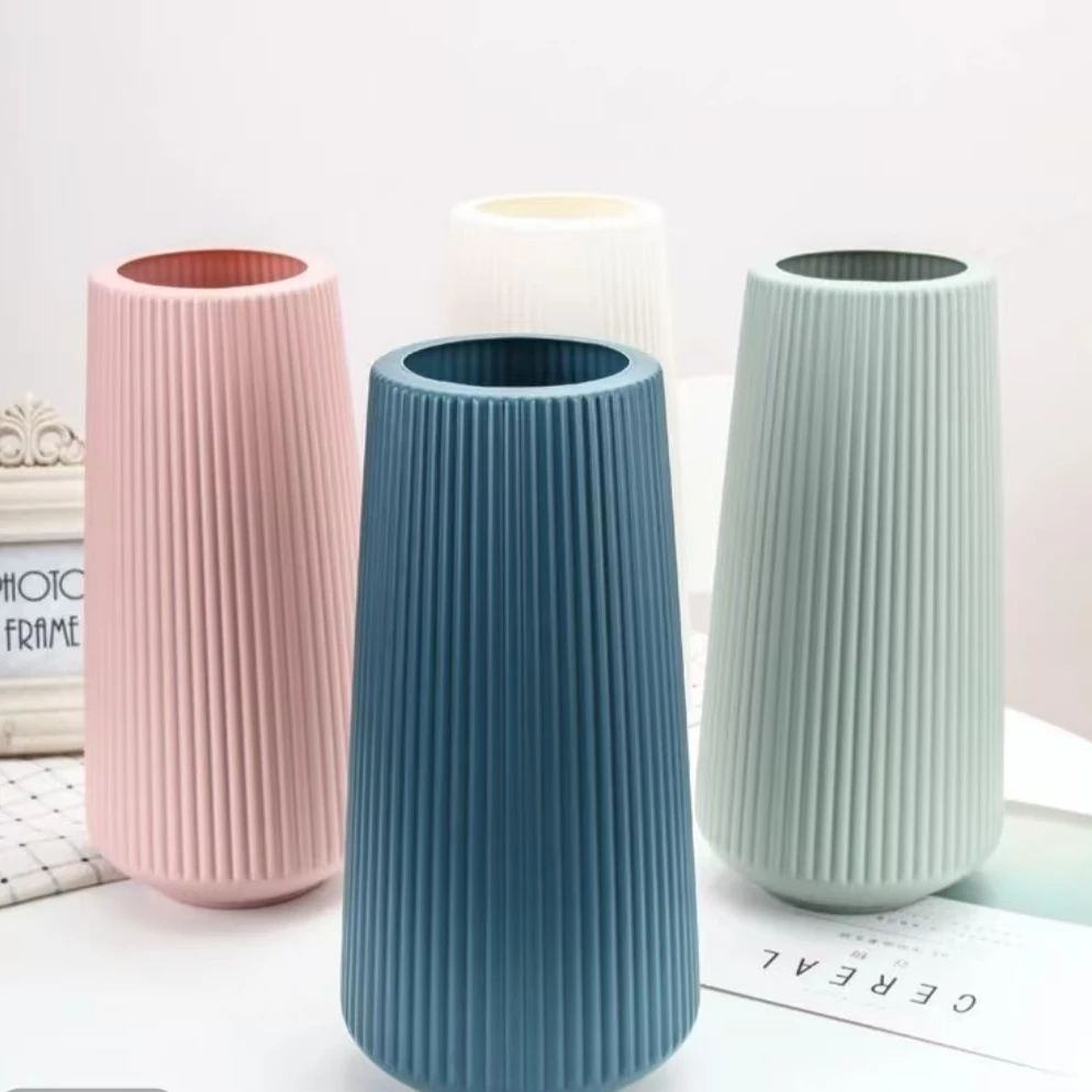 北欧塑料花瓶家居插花花器客厅现代创意简约小清新居家装饰品摆件