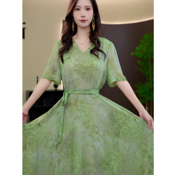 LYQ25812夏季新款时尚显瘦气质中长款连衣裙