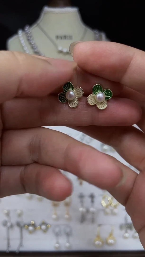 合金耳饰淡水珍珠31