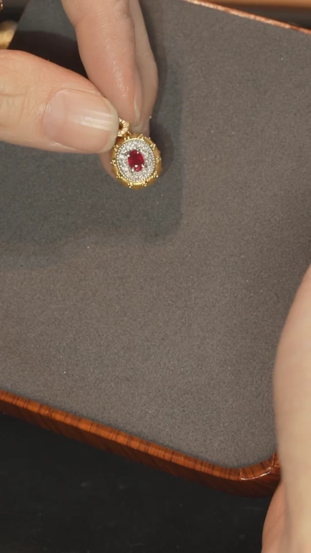 【闪购商品】红宝石吊坠（不含链）18K金镶嵌1