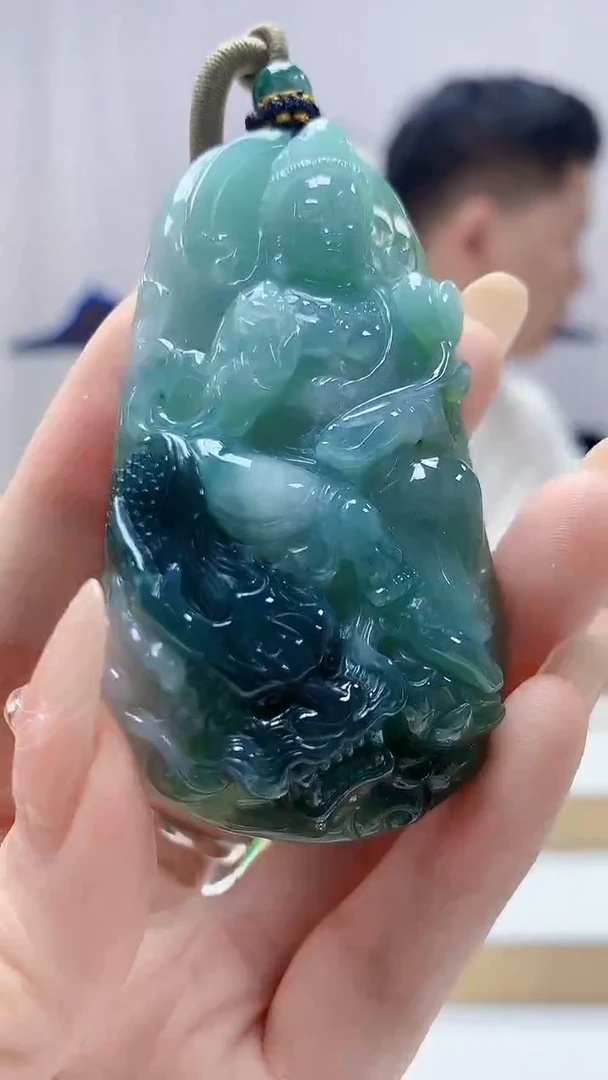 未镶嵌定制翡翠4917DD-毛货挂件190