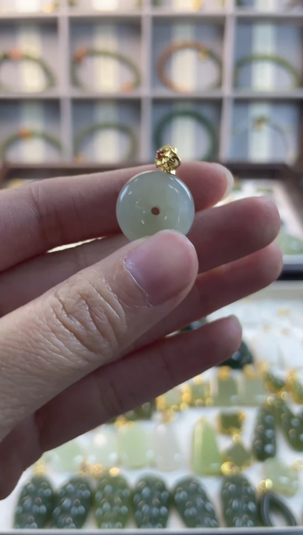 吊坠(不含链)银S925镶嵌和田玉1