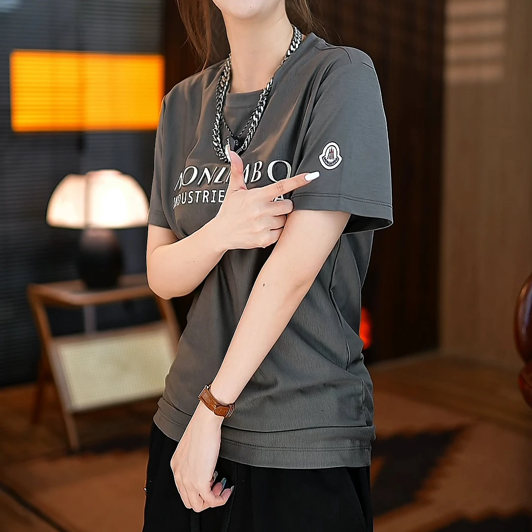 MONLAMBO/2025夏季新款亲肤透气舒适轻奢发泡高级感男款圆领短袖1