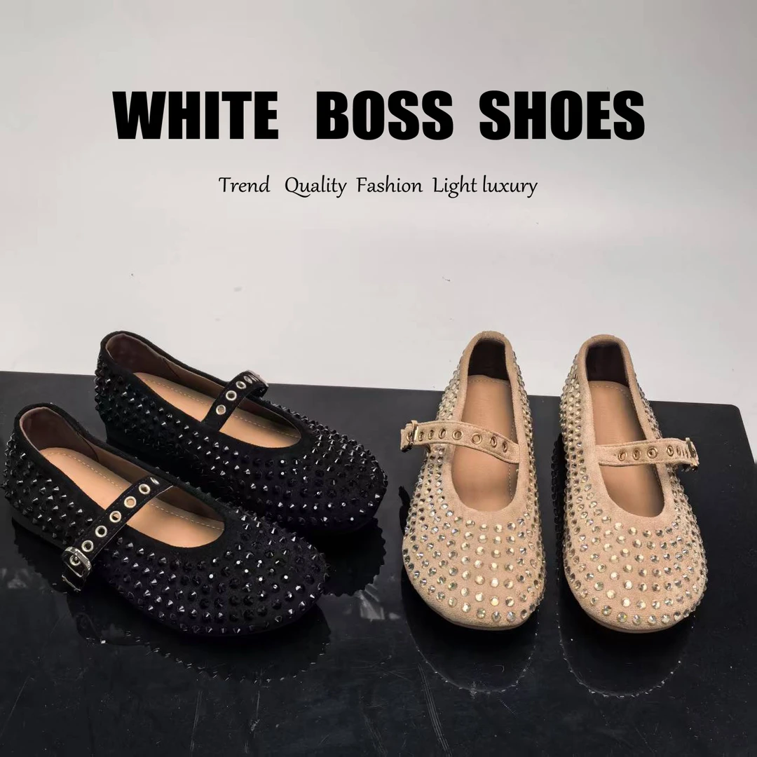 新款满钻勃肯鞋单鞋时尚百搭新款圆头反绒休闲女鞋 3001