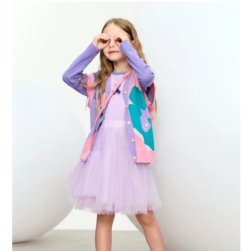 女童针织衫森系童装马甲秋冬季开衫洋气时尚上衣