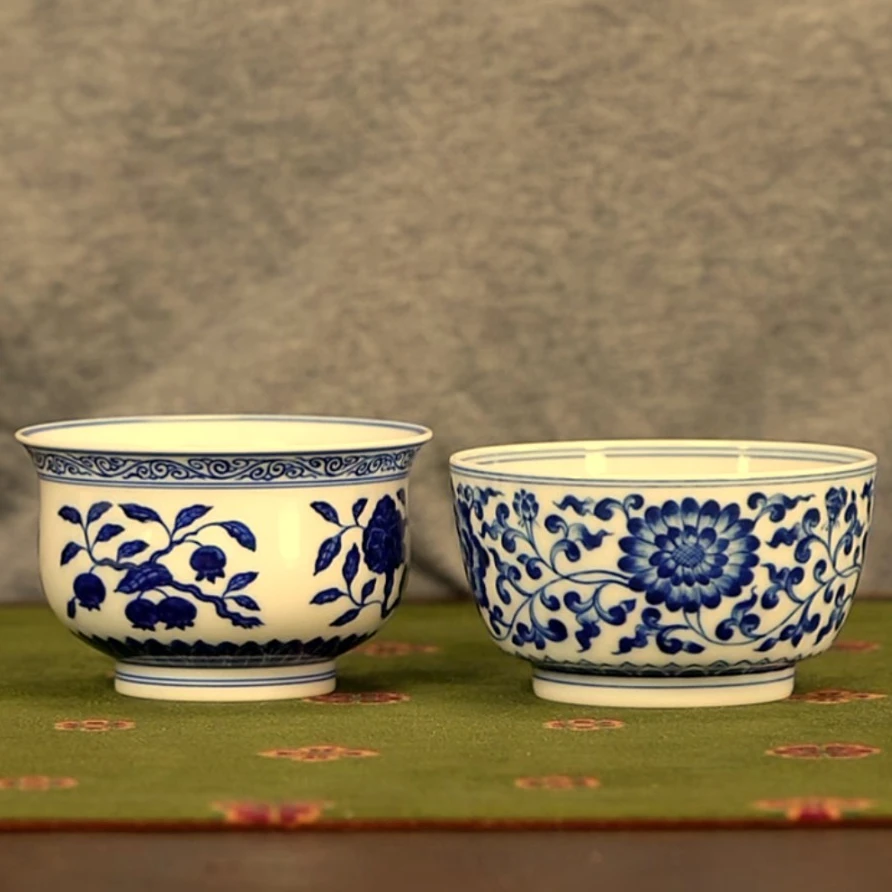 【小乔赏瓷】沐茗古韵三多炉式杯+缠枝四季品玉杯（mmgy155+mmgy272）