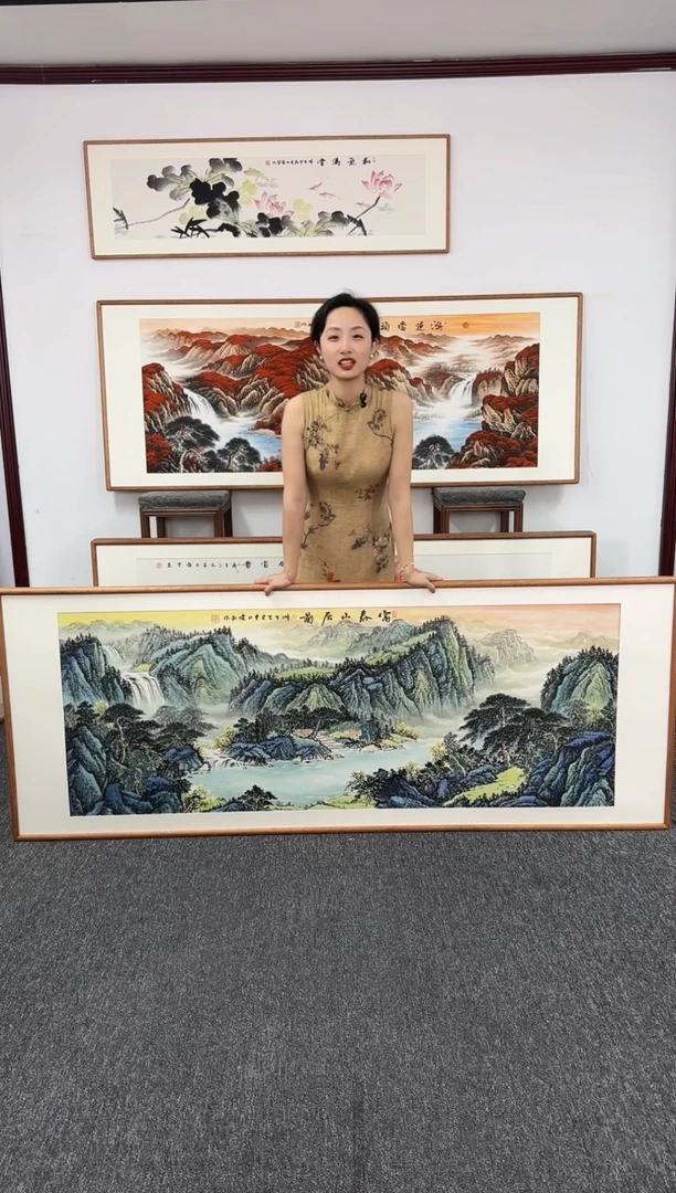 国画富春山居图210*80张晓东老师