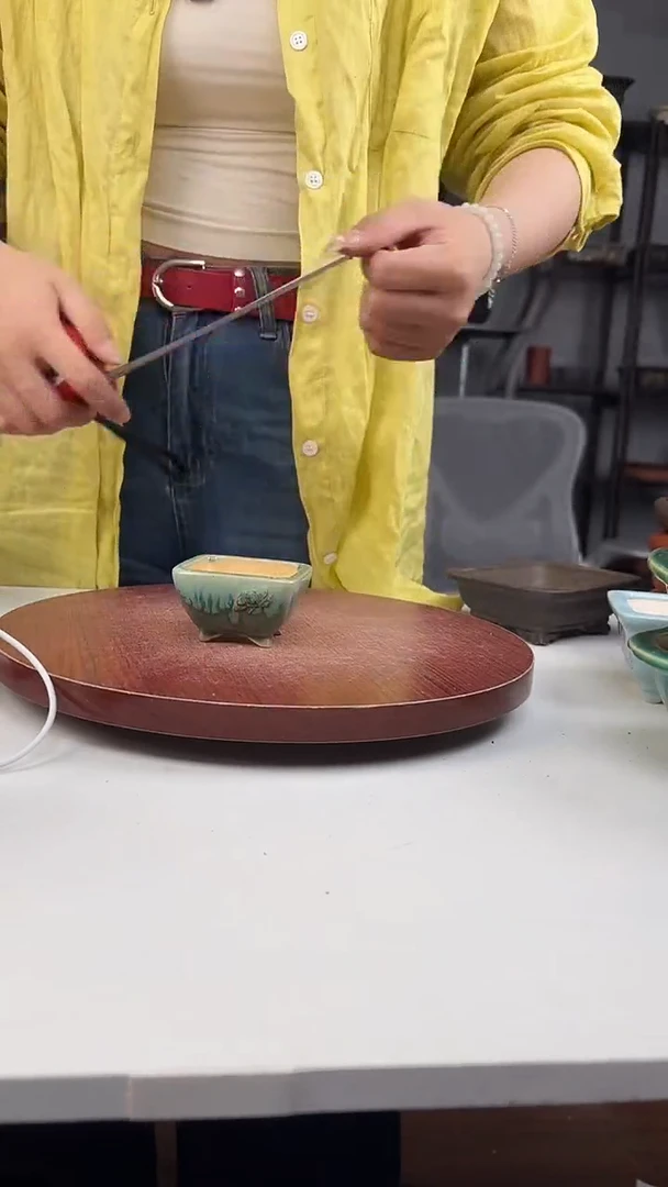 紫砂花盆浅草紫砂花盆微瑕