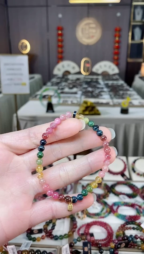 未镶嵌老矿碧玺单圈手串5mm+碧玺hon多样性发货一条