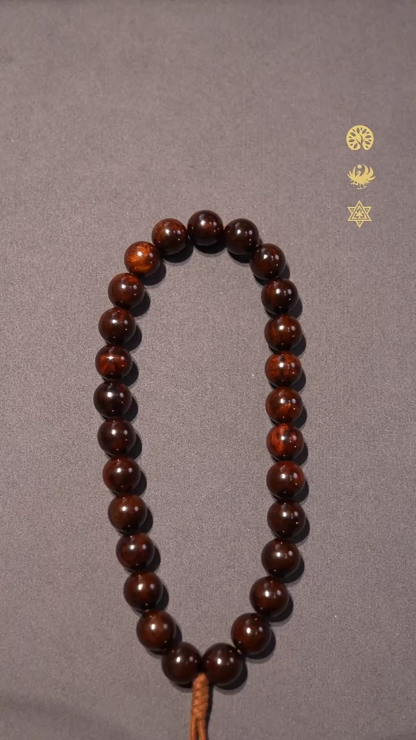 手串/手链黄花梨/降香黄檀老料帝王紫水波纹15mm手持佛珠