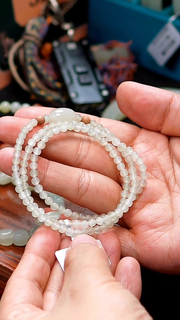 手链未镶嵌和田玉白玉手串