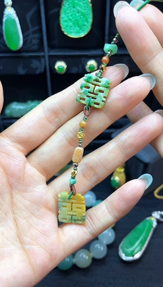 未镶嵌挂件翡翠手机链