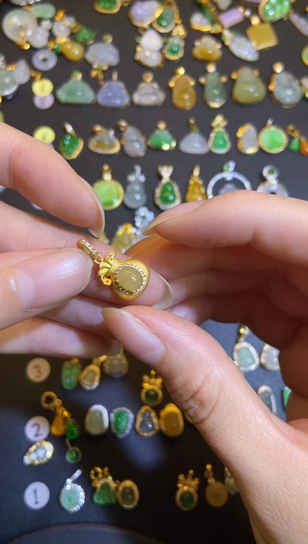 吊坠(不含链)银S925镶嵌翡翠1