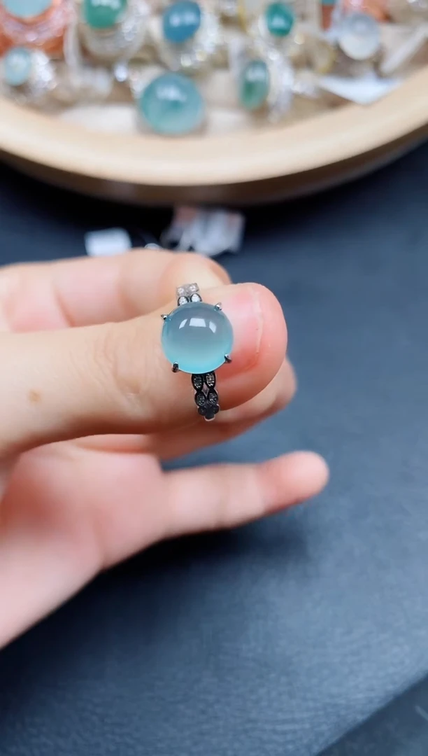 【闪购商品】翡翠戒指银S925镶嵌翡翠