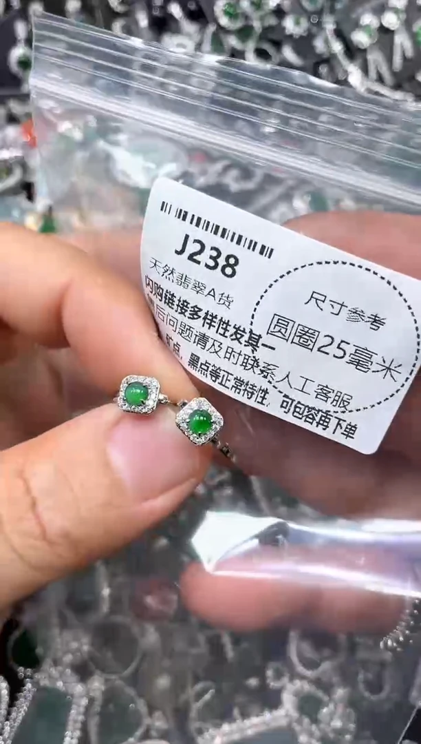 翡翠未镶嵌颈饰J238耳扣